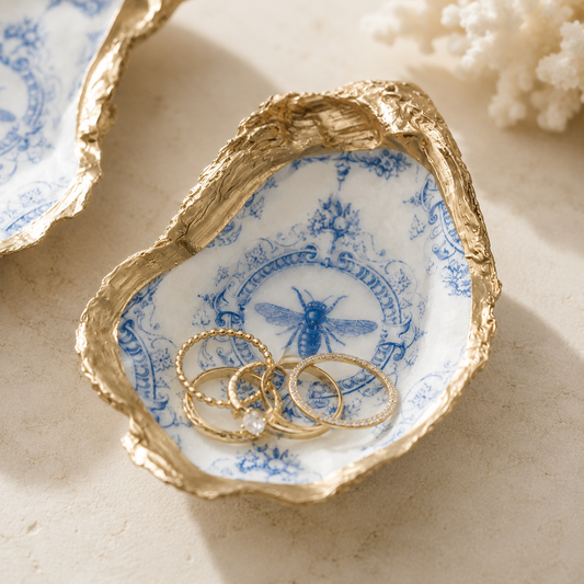 Vintage Bee Oyster Trinket Dish