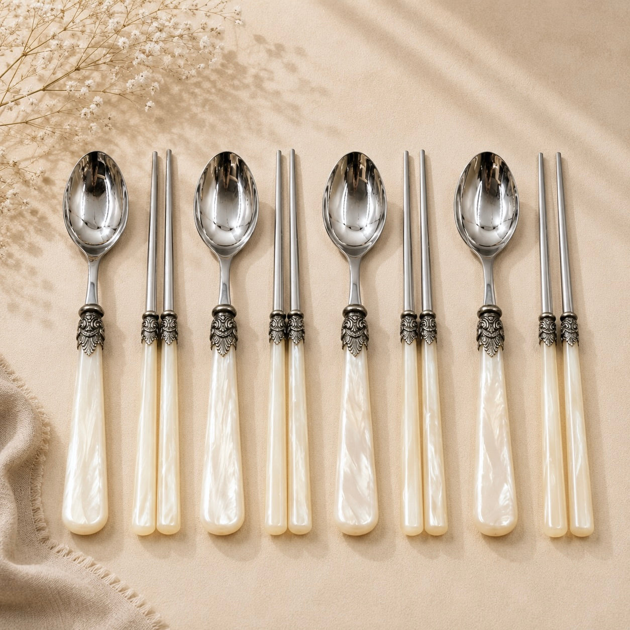 EME Flatware Napoleon Spoon & Chopsticks 8pcs