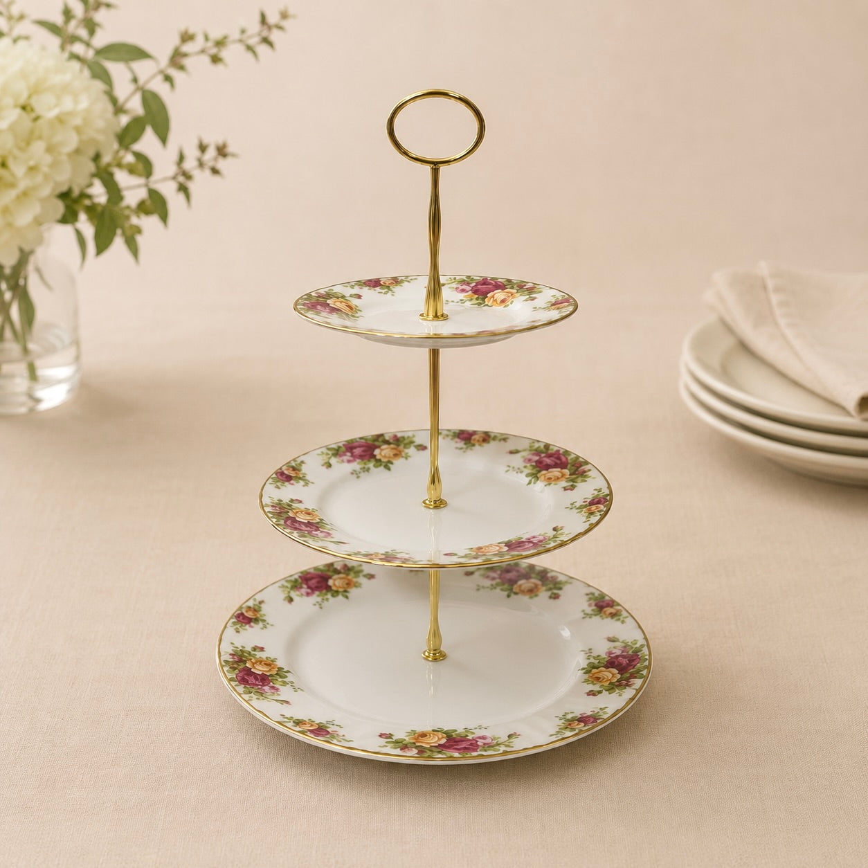 Royal Albert Old Country Roses 3 Tired Cake Stand