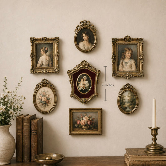 Lady Portrait with Baby Cameo Victorian Oval Dome Glass Frame