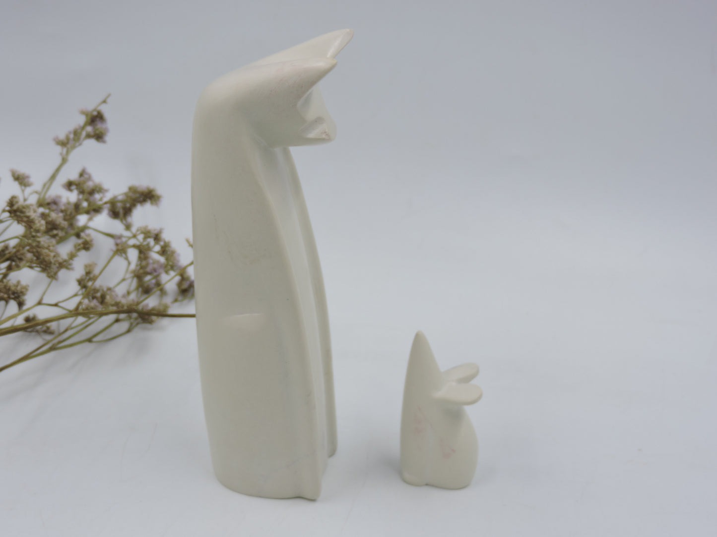 Handmade Cat and Mouse Stone Set - Fair Trade Figurine