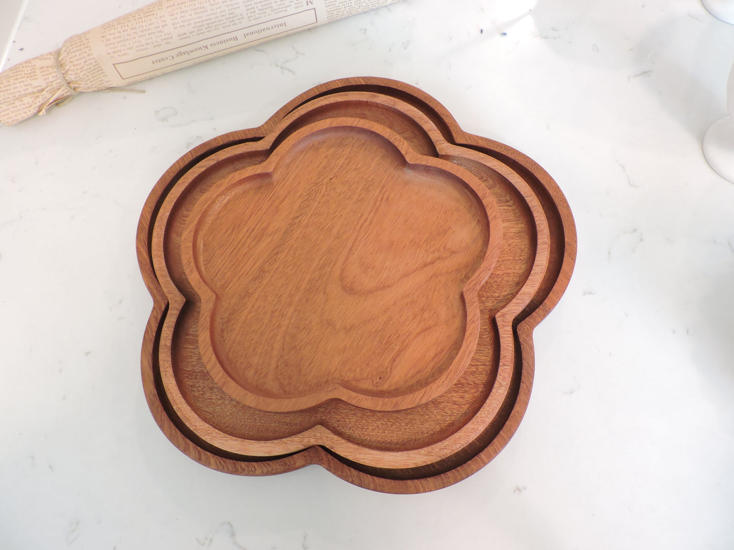 Acacia Wood Flower Petal Tray