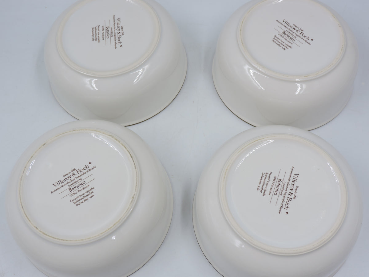 Vintage Villeroy & Boch Botanica Cereal / Soup Bowls (Set of 4)