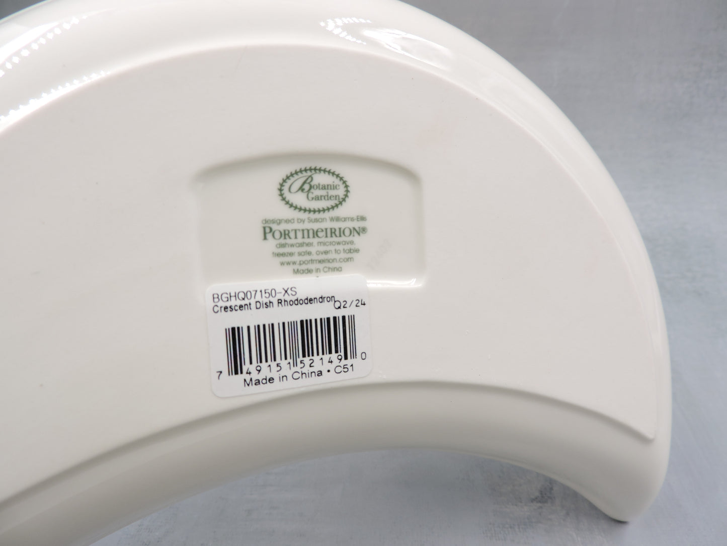 Portmeirion Botanic Garden Crescent Salad Plate-Rhododendron