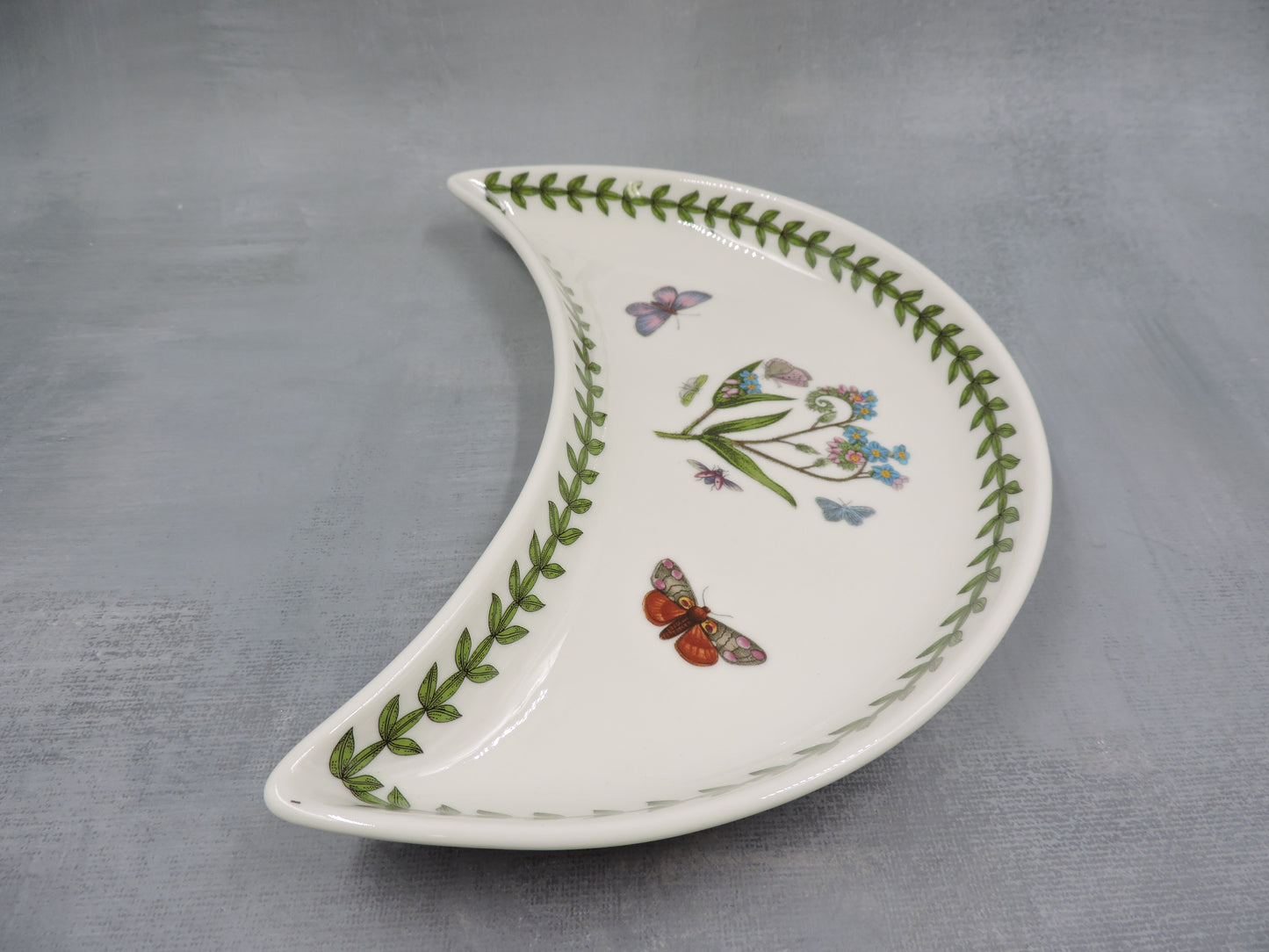 Portmeirion Botanic Garden Crescent Salad Plate-Rhododendron