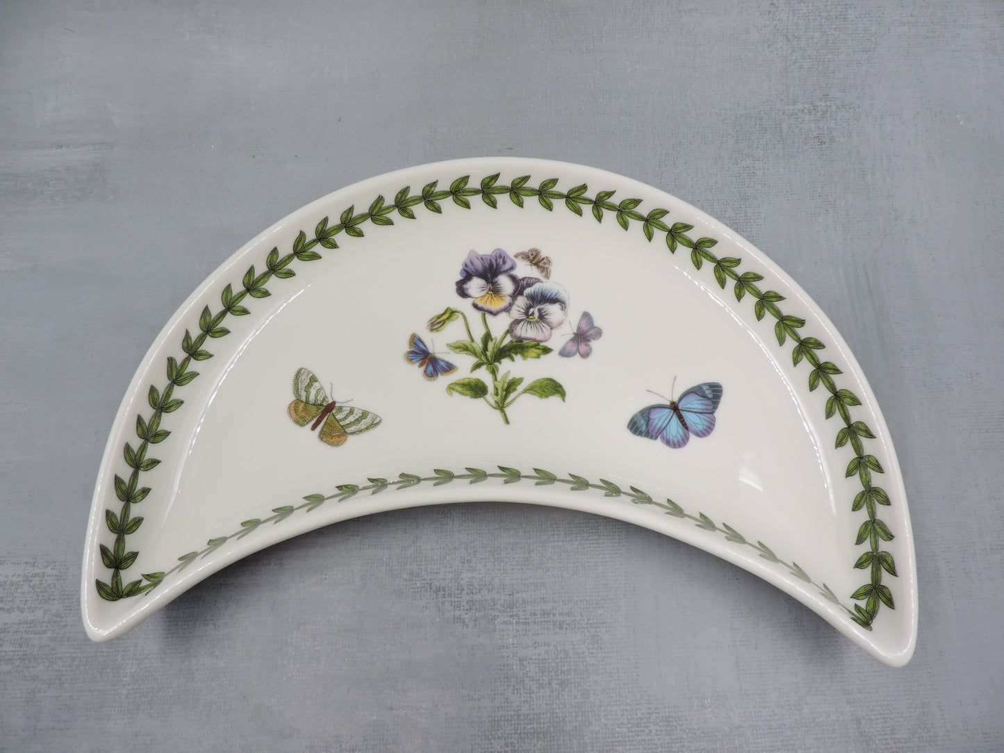 Portmeirion Botanic Garden Crescent Salad Plate-Pansy