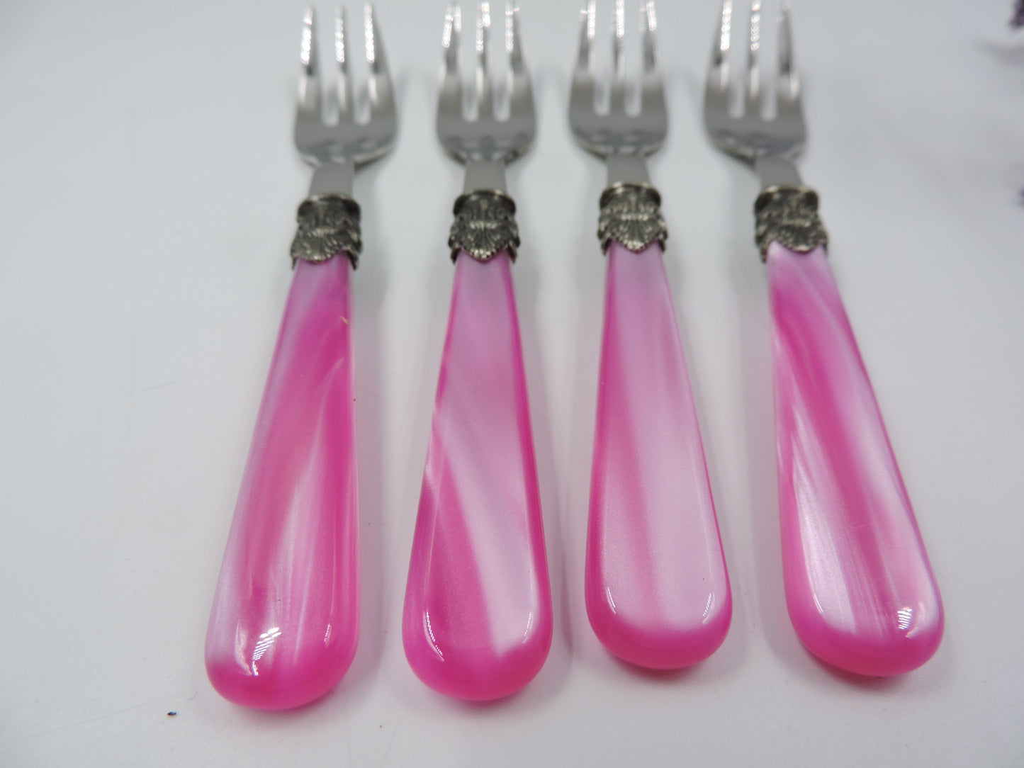 EME Napoleon Dessert Fork Set of 4, Pink