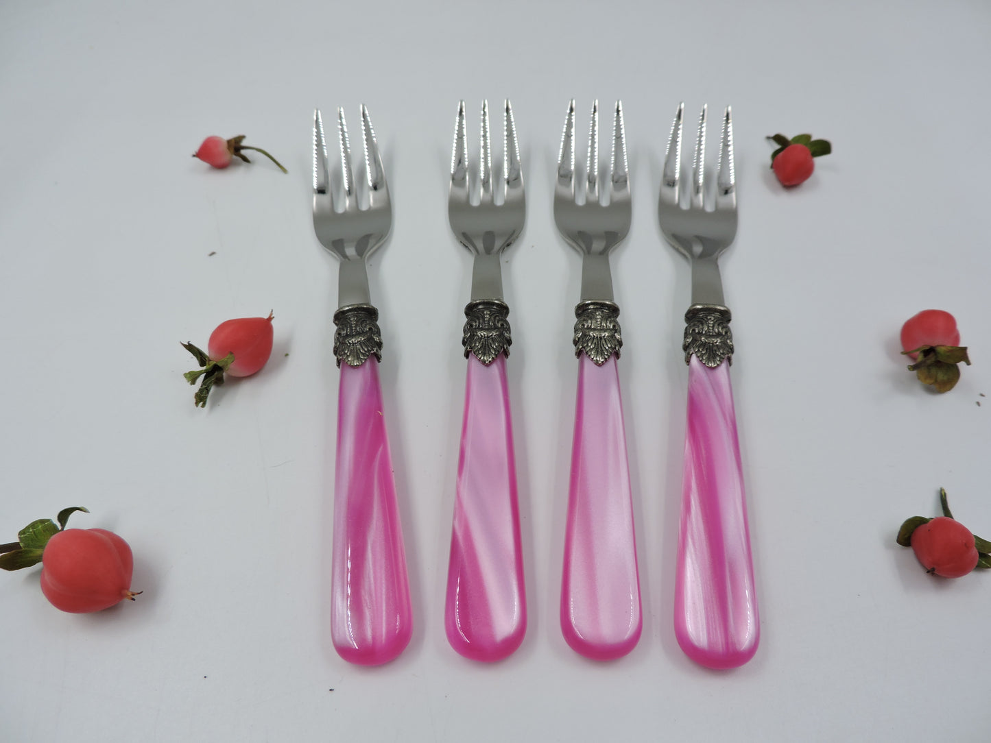 EME Napoleon Dessert Fork Set of 4, Pink