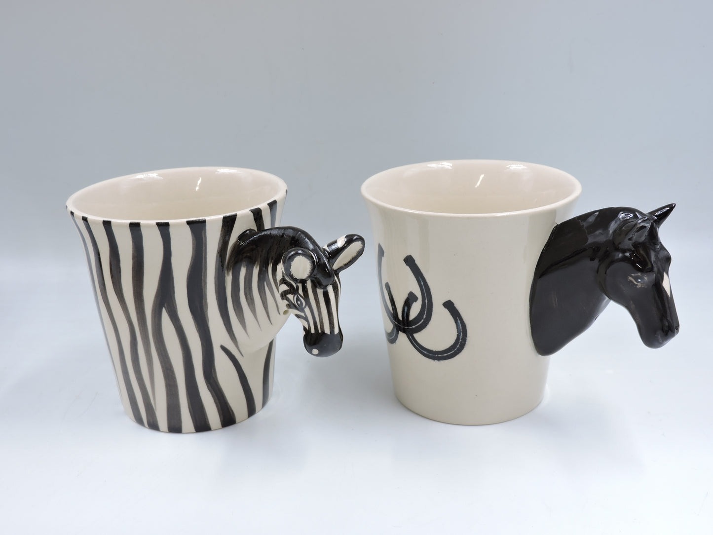 Zebra & Stallion – Hand-Painted Mug Duo