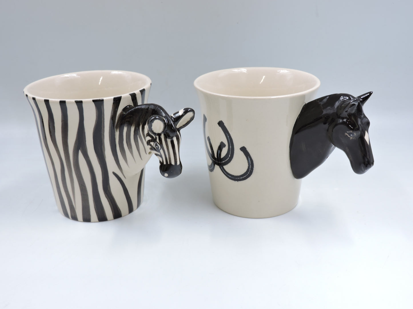 Zebra & Stallion – Hand-Painted Mug Duo