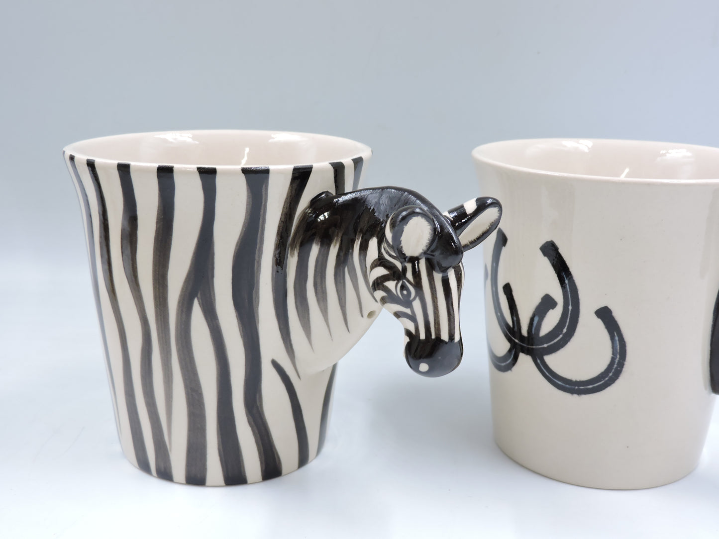 Zebra & Stallion – Hand-Painted Mug Duo