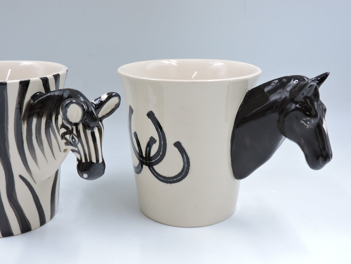 Zebra & Stallion – Hand-Painted Mug Duo