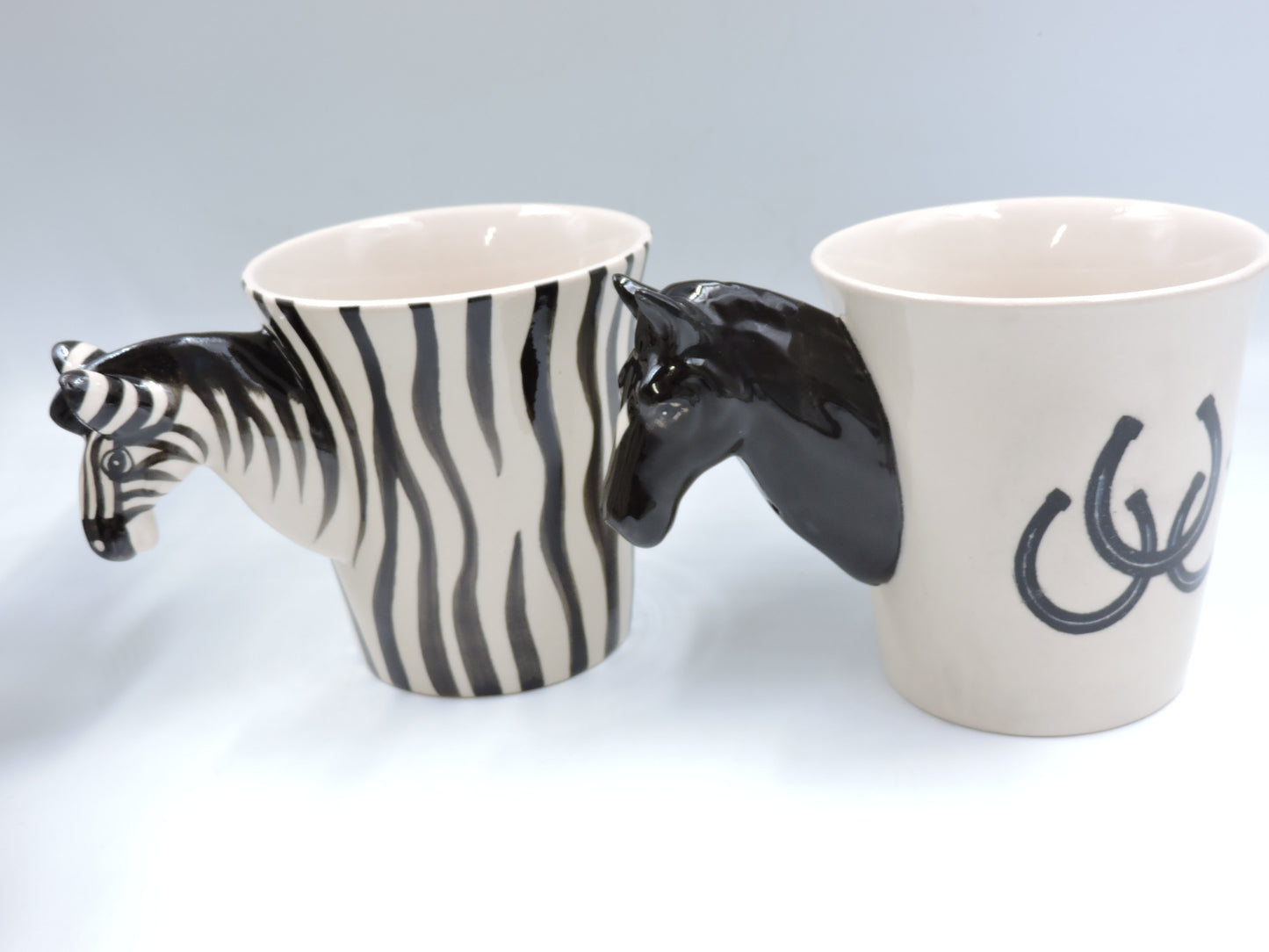 Zebra & Stallion – Hand-Painted Mug Duo