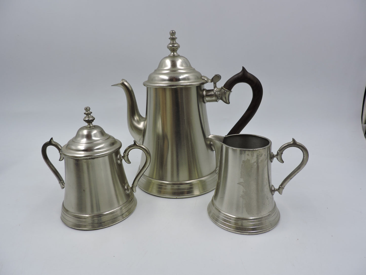 Vintage Pewter Metawa Holland Pot, Sugar Bowl, Jug