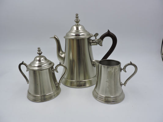 Vintage Pewter Metawa Holland Pot, Sugar Bowl, Jug