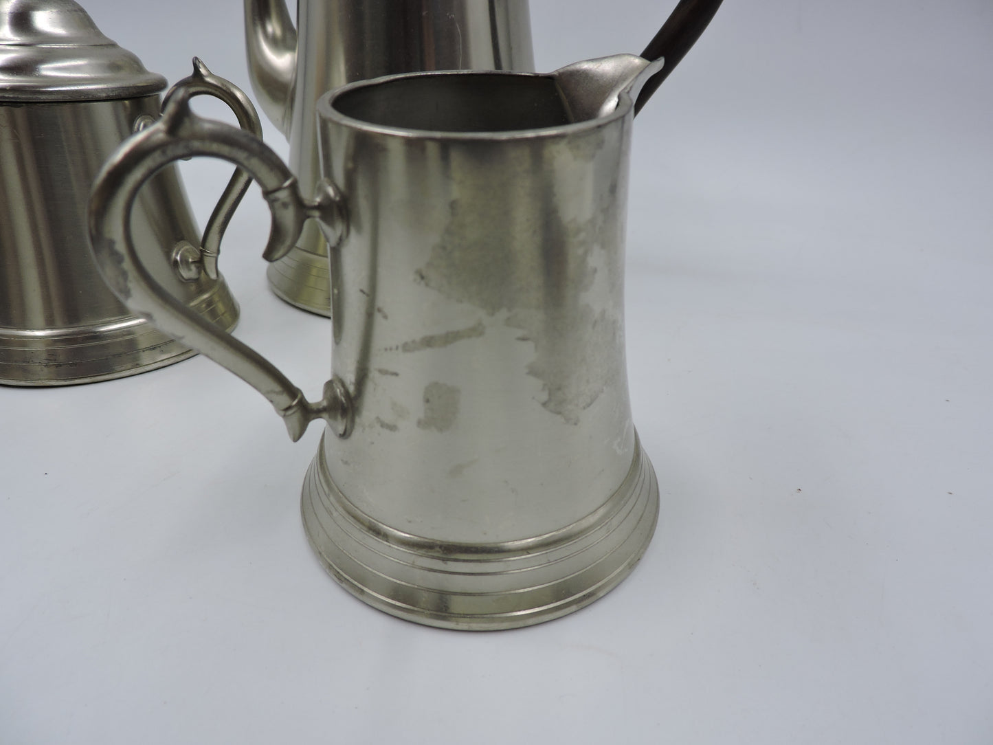 Vintage Pewter Metawa Holland Pot, Sugar Bowl, Jug
