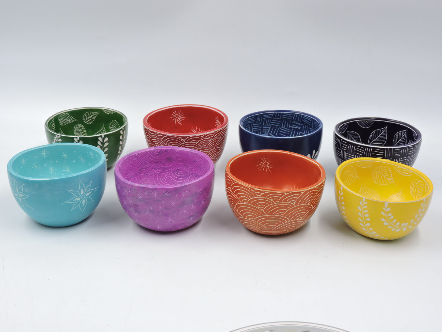 Etched Pattern Stone Bowl - Handmade Fair Trade Catchall
