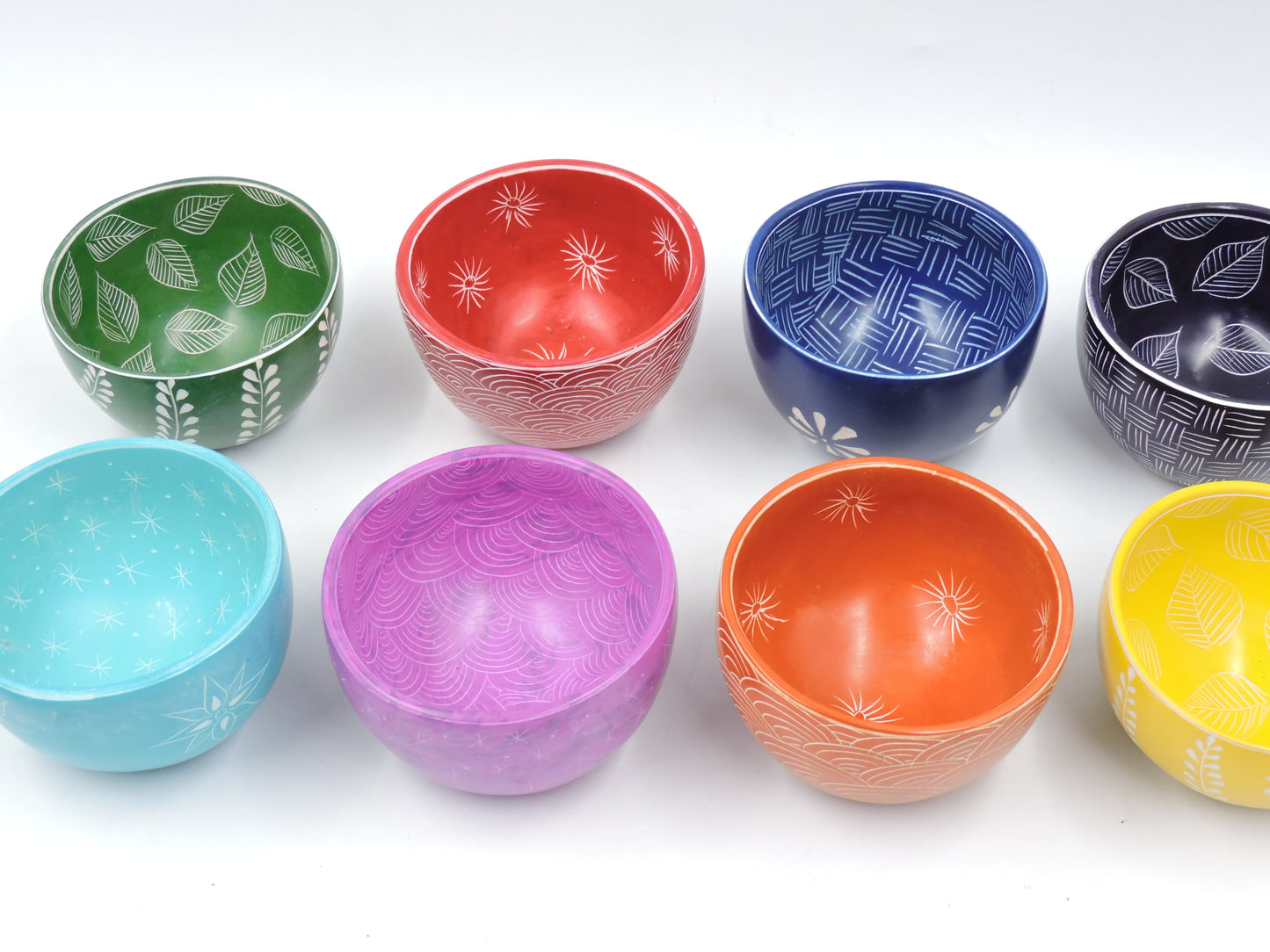 Etched Pattern Stone Bowl - Handmade Fair Trade Catchall
