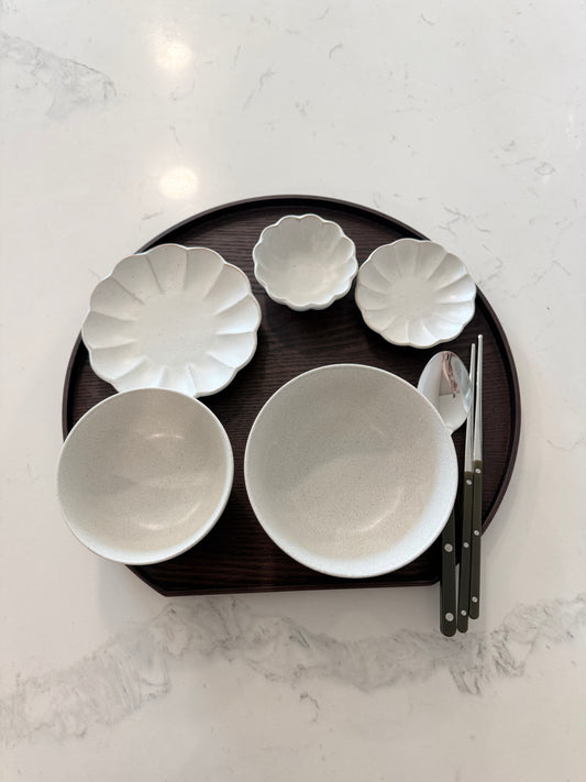 Shinogi Japanese Dinnerware Set - 5 Pieces (Single Serving)