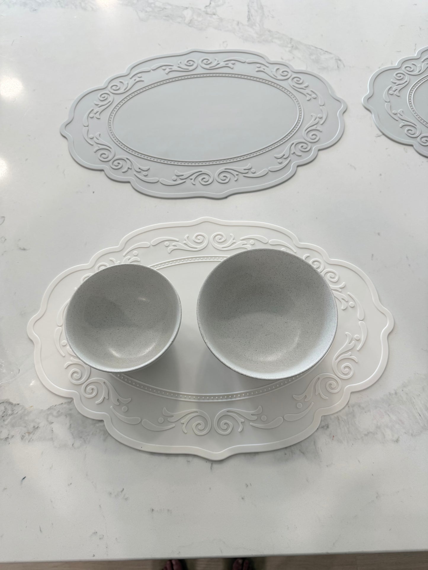 Nordic Shabby Chic Oval Premium Silicone Placemat 2Pcs