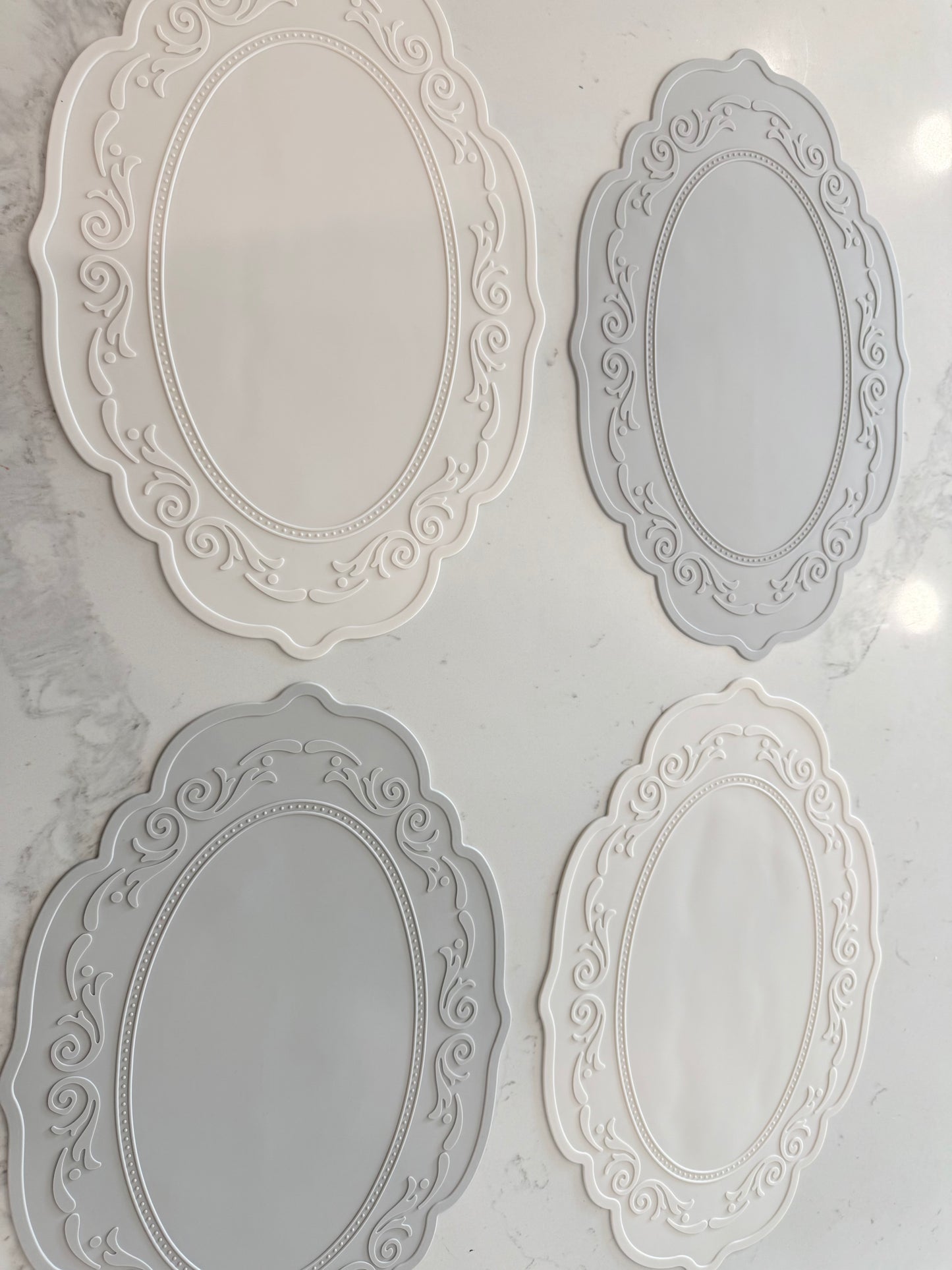 Nordic Shabby Chic Oval Premium Silicone Placemat 2Pcs
