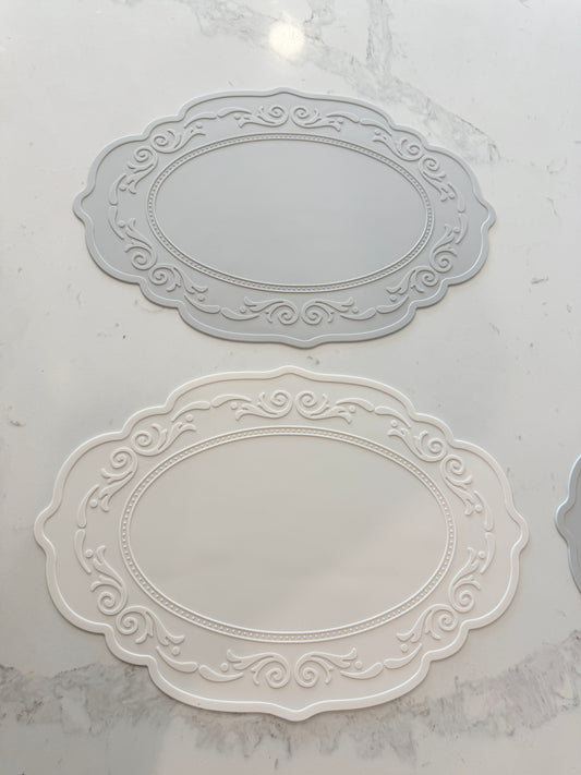 Nordic Shabby Chic Oval Premium Silicone Placemat 2Pcs