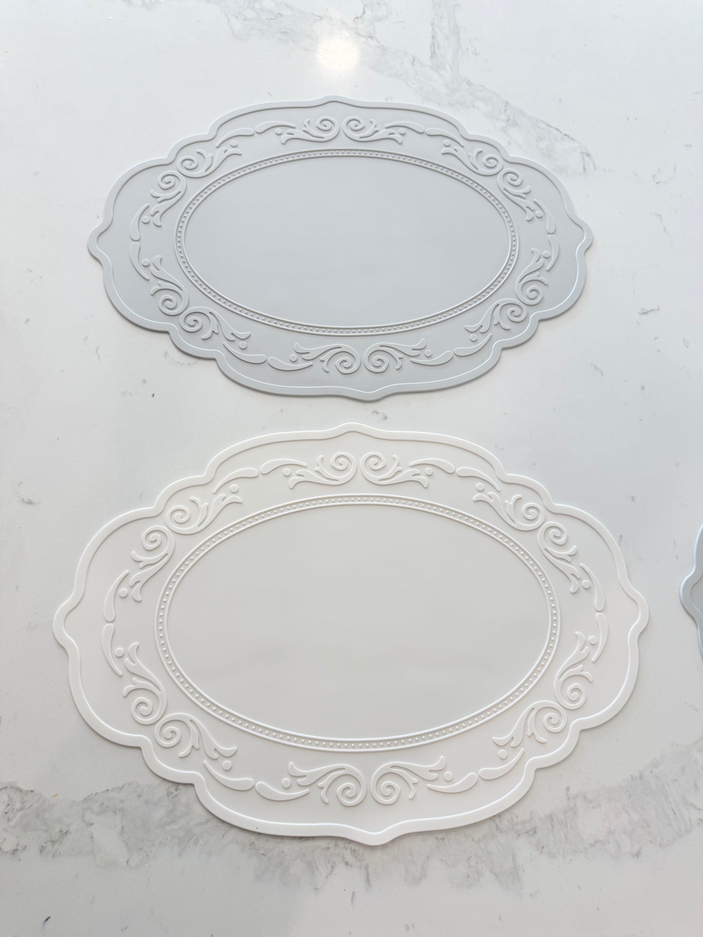Nordic Shabby Chic Oval Premium Silicone Placemat 2Pcs