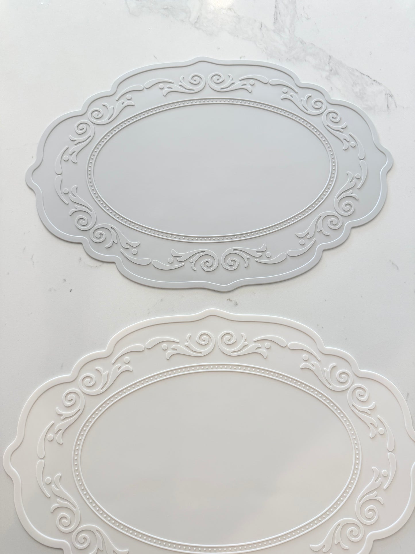 Nordic Shabby Chic Oval Premium Silicone Placemat 2Pcs