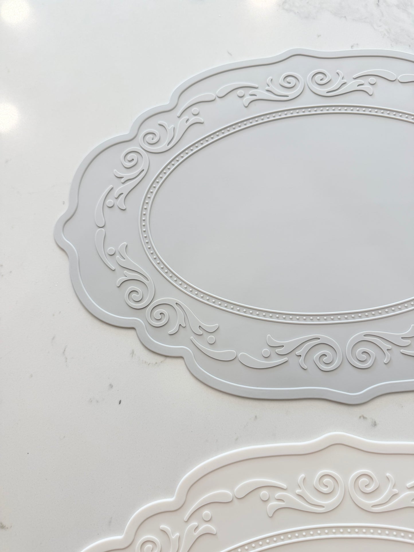 Nordic Shabby Chic Oval Premium Silicone Placemat 2Pcs