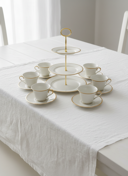 Lenox Eternal: 3-Tier Server & 6-Set Tea Service