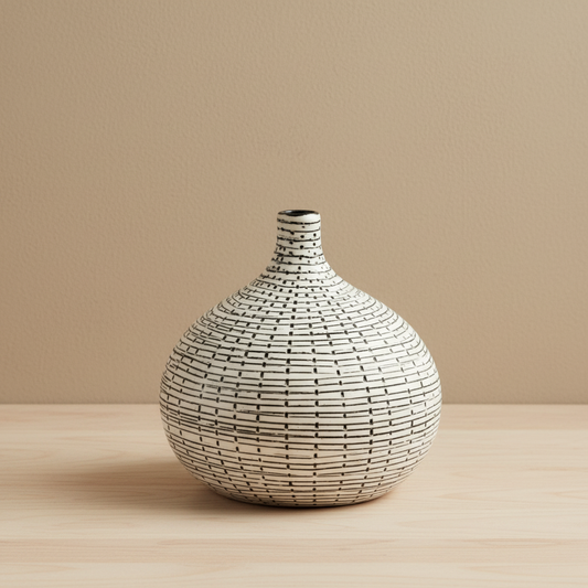 Congo Tiny S-Handcrafted Porcelain Bud Vase (192W71BLACK)