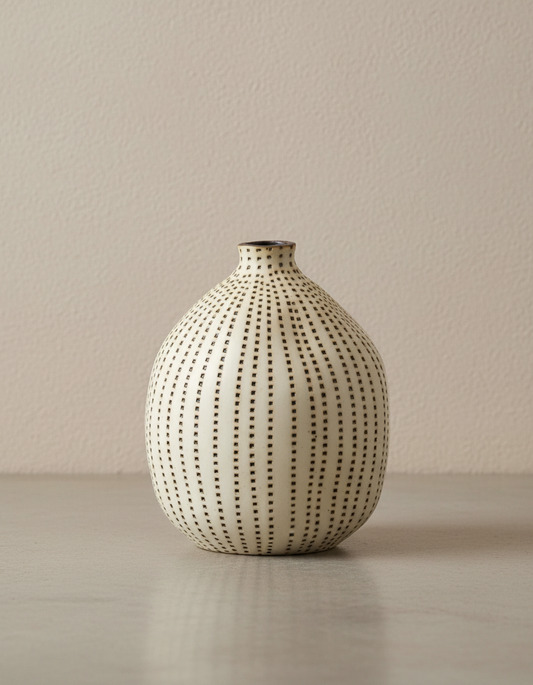 Gugu Sag Minimalist Striped Porcelain Vase (1415W23)