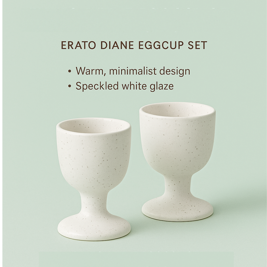 Calm Morning – White Ceramic Egg Cups (Set of 2)