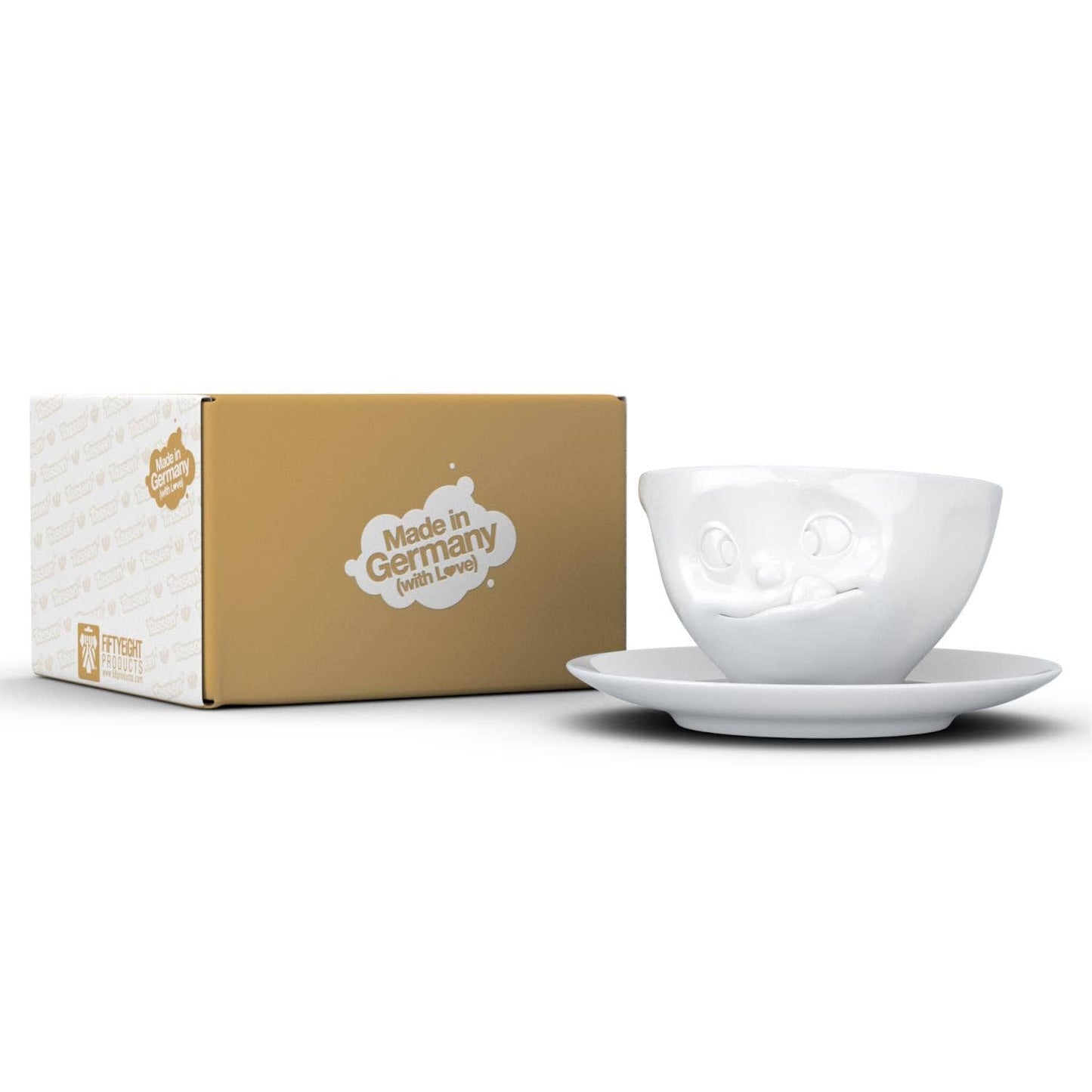 TASSEN Coffee Cup with Saucer, Tasty Face
