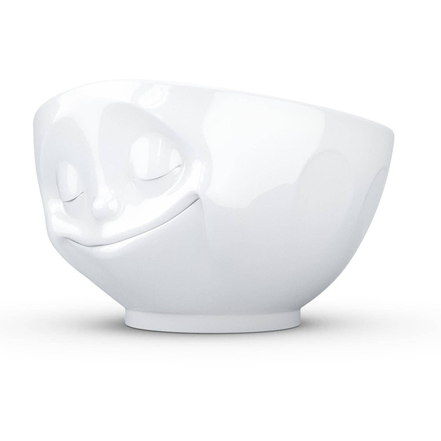 TASSEN 16 Oz. Bowl, Happy Face, White