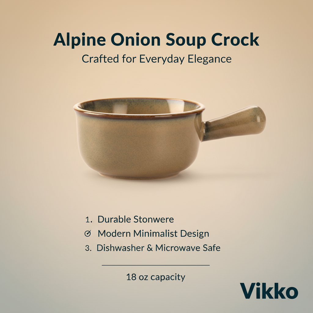 Vikko Alpine Onion Soup Crock – Brown, 15 oz
