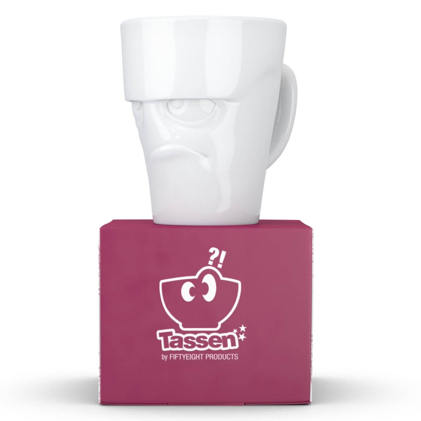 TASSEN Coffee Mug with Handle, Grumpy Face