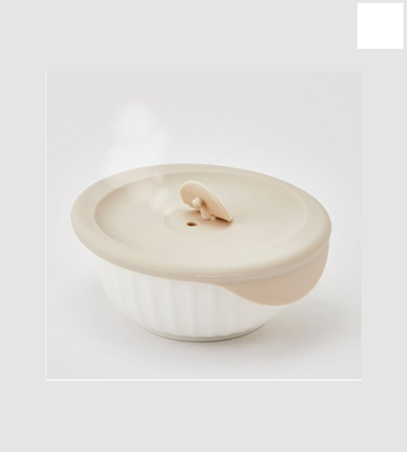 Ceramic Rice Bowl with Steam Vent Lid 355ml 2PCS