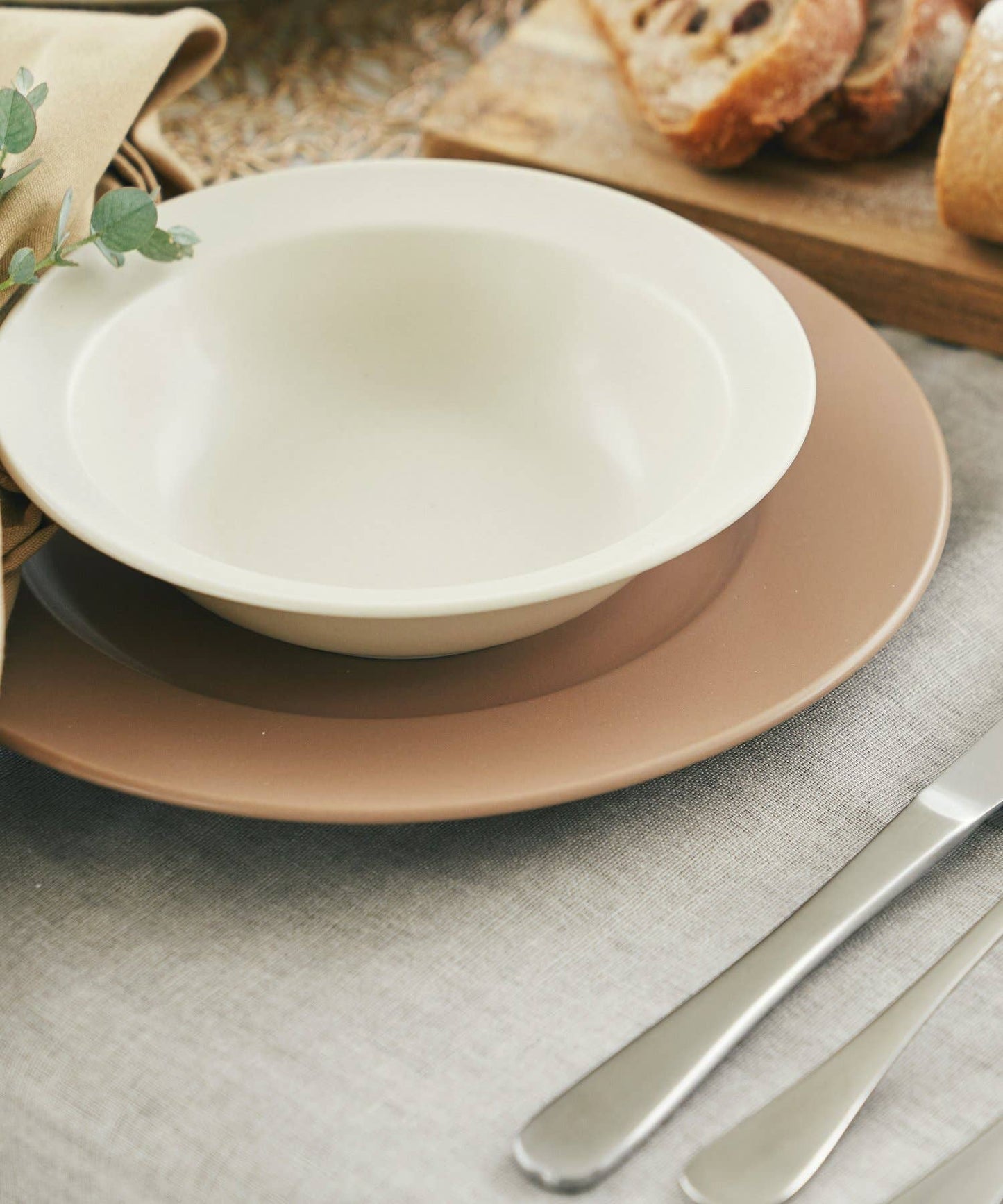 Mino Ware Mat Colored Rim Serving Plate Large