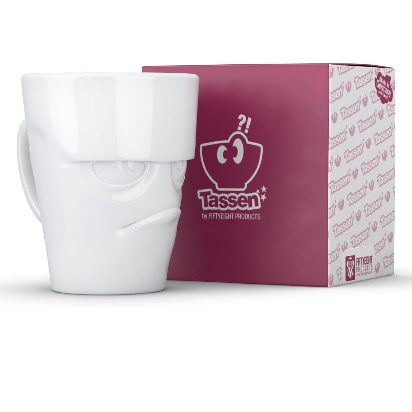 TASSEN Coffee Mug with Handle, Grumpy Face
