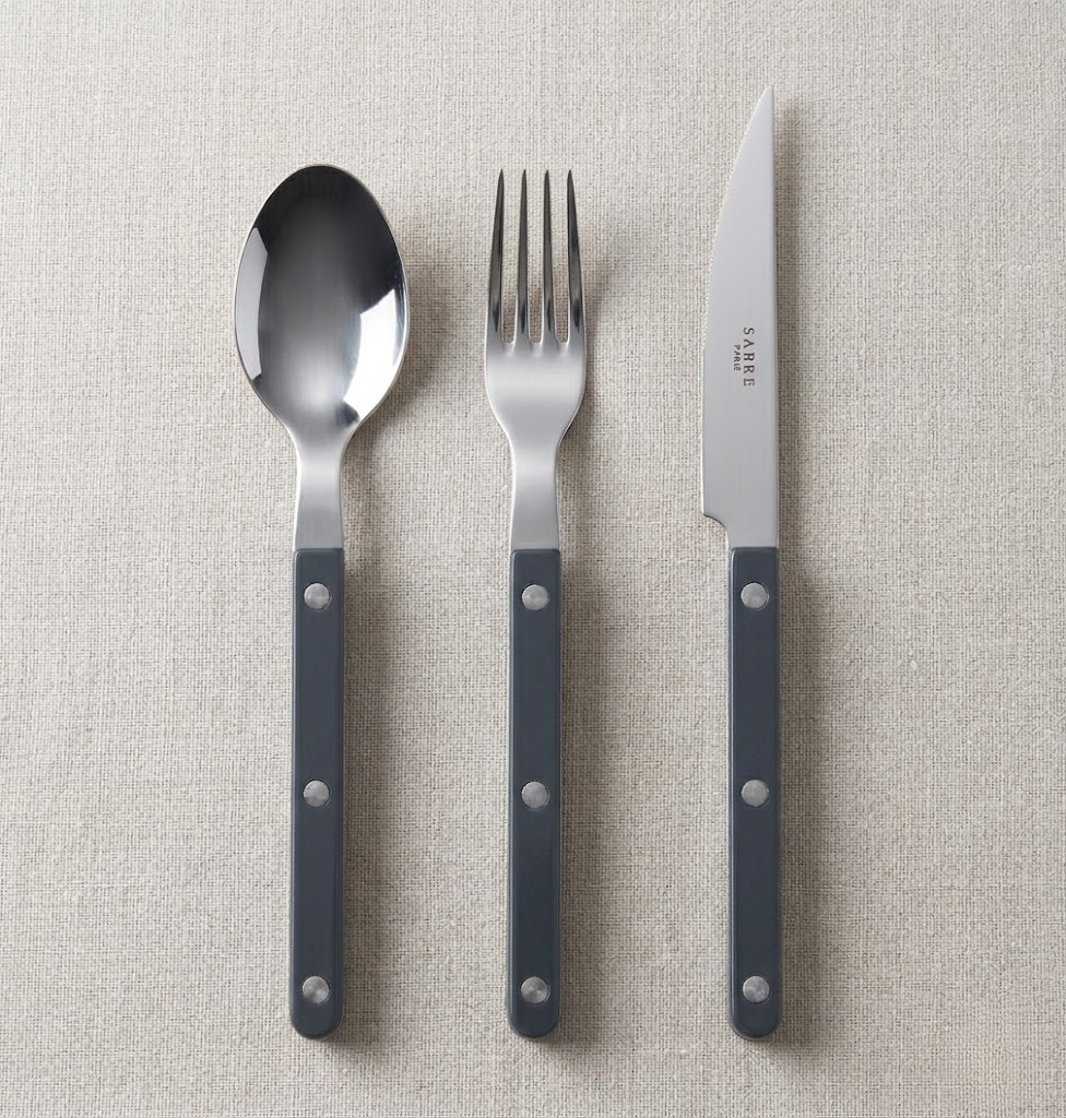 Sabre Bistrot Flatware – 3‑Piece Set , Dark Grey
