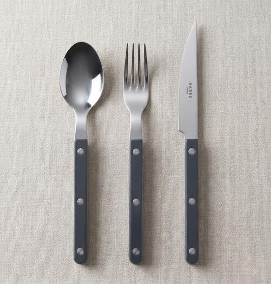 Sabre Bistrot Flatware – 3‑Piece Set , Dark Grey