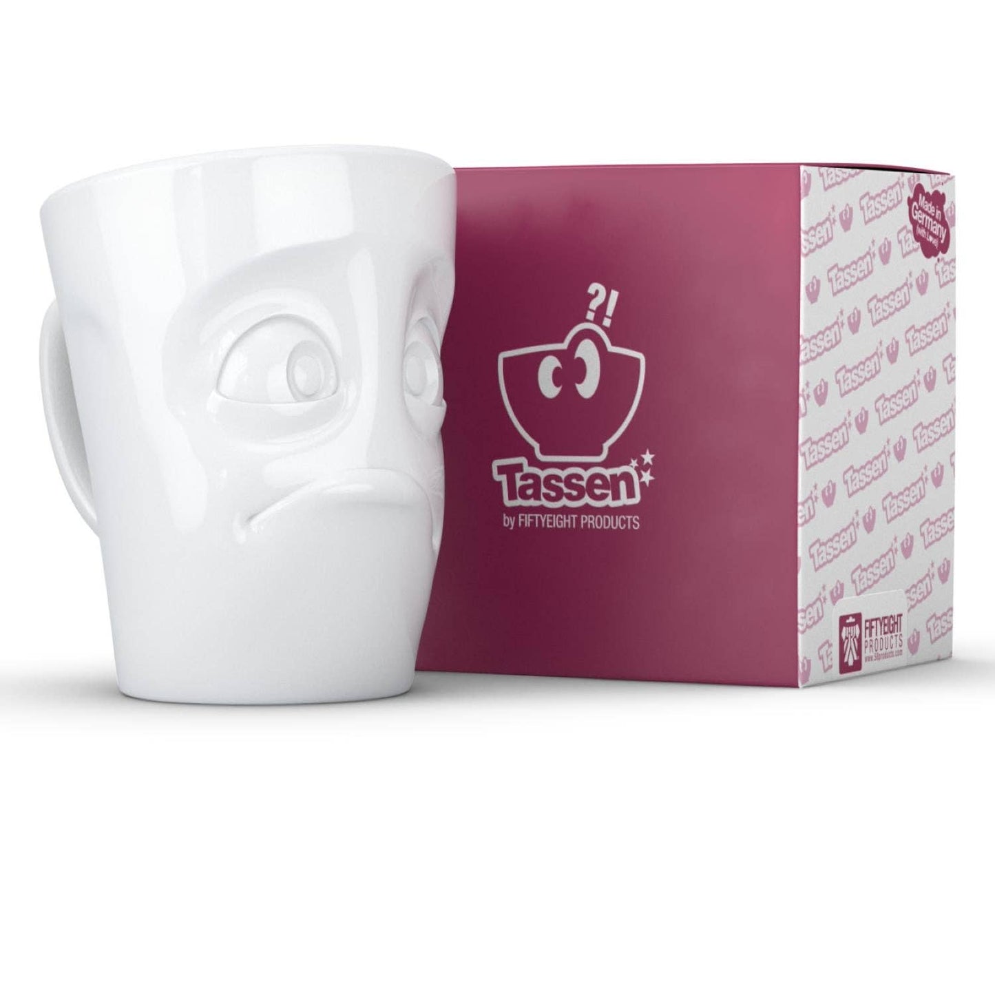 TASSEN Coffee Mug with Handle, Baffled Face