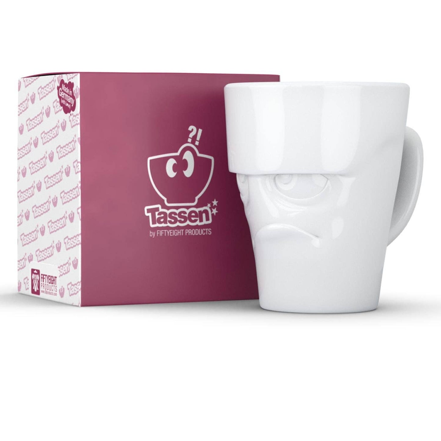 TASSEN Coffee Mug with Handle, Grumpy Face