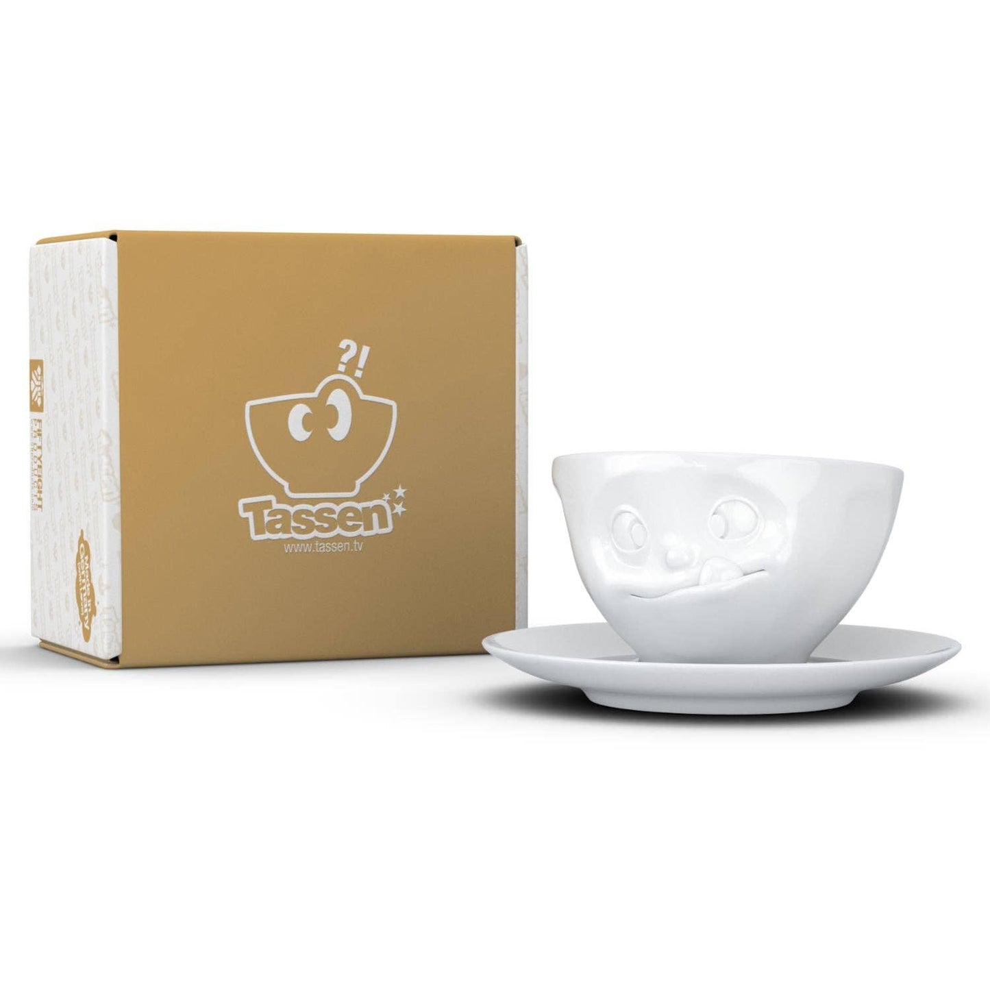 TASSEN Coffee Cup with Saucer, Tasty Face