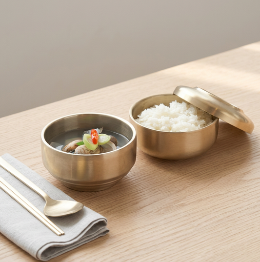 Gold Titanium Korean Dining Set for 1 Person