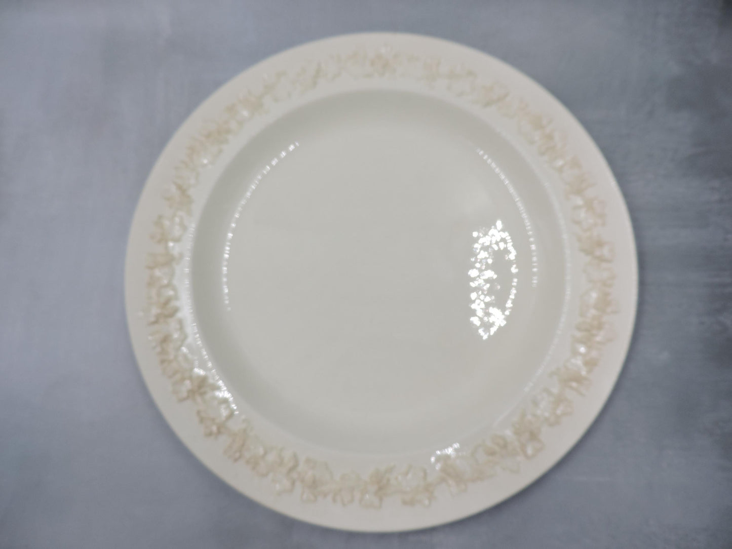 Wedgwood Queens ware salad plate cream on cream set of 6