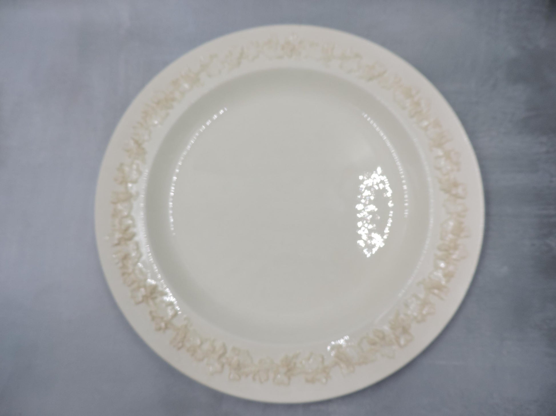 Wedgwood Queens ware salad plate cream on cream set of 6