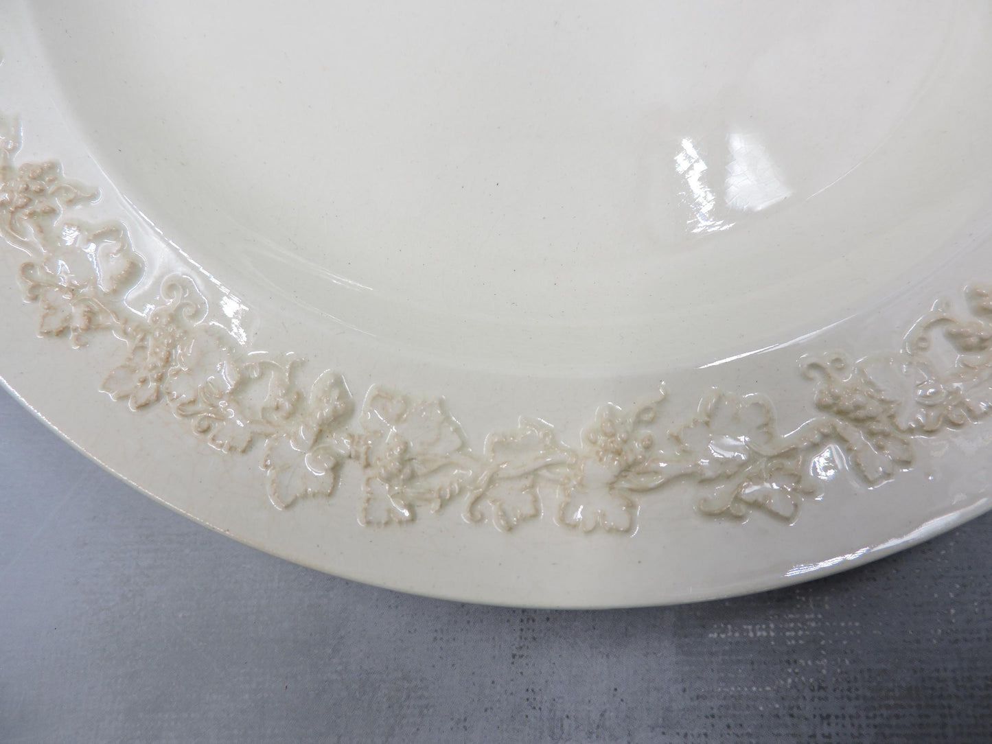 Wedgwood Queens ware salad plate cream on cream set of 6