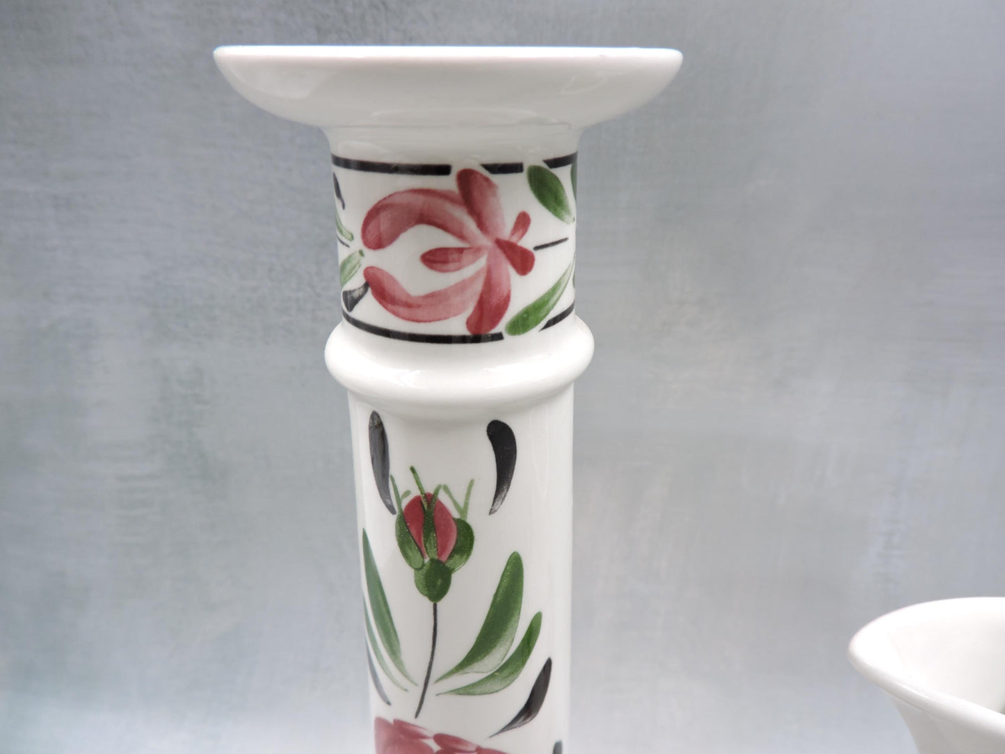 Portmeirion Welsh Dresser Pattern Candle Holder and Jug